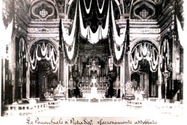 La chiesa sfarzosamente addobbata per la festa dell'Assunta - (1931)