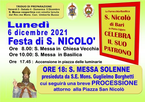 FESTA DI S.NICOLO’ – 6 DICEMBRE 2021